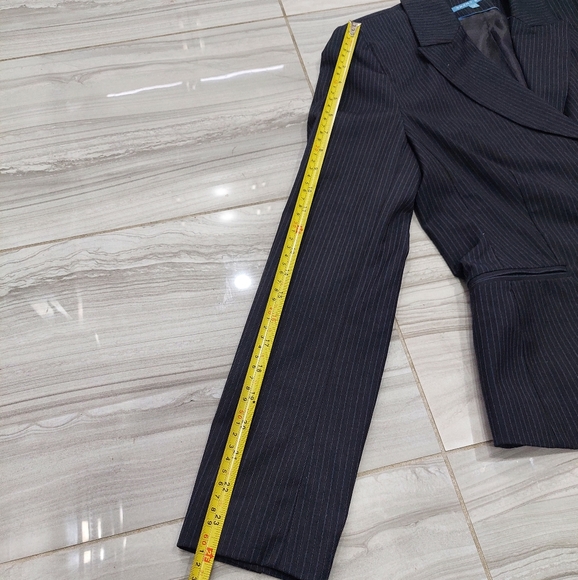 Smart Set Black With Blue/White Stripes Pants Suits Set, Size 7/9 - Picture 14 of 14